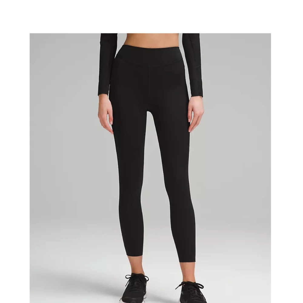LULULEMON Black Leggings - Nulux Reflective High-Rise Track Tight 25"